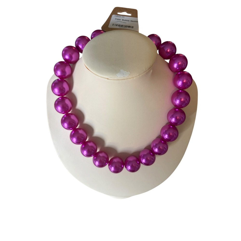 Fuchsia Pink Color Bubble Necklace Large Chunky Statement Bead 248123-721 NEW